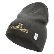 US Marine Corps Design Symbol Embroidered 8 Inch Short Beanie Made in USA - Charcoal OSFM