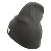 US Marine Corps Design Symbol Embroidered 8 Inch Short Beanie Made in USA - Charcoal OSFM