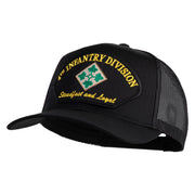 4th Infantry Division Steadfast and Loyal Patched Solid Cotton Twill Mesh Prostyle Cap - Black OSFM