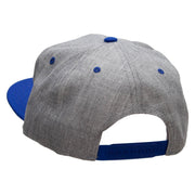 Small Soccer Ball Sports Patched Flat Bill Snapback Two Tone Cap - Royal-Grey OSFM