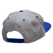 Small Soccer Ball Sports Patched Flat Bill Snapback Two Tone Cap - Royal-Grey OSFM