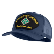 4th Infantry Division Steadfast and Loyal Patched Solid Cotton Twill Mesh Prostyle Cap - Navy OSFM