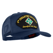 4th Infantry Division Steadfast and Loyal Patched Solid Cotton Twill Mesh Prostyle Cap - Navy OSFM
