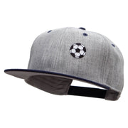 Small Soccer Ball Sports Patched Flat Bill Snapback Two Tone Cap - Navy-Grey OSFM