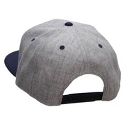 Small Soccer Ball Sports Patched Flat Bill Snapback Two Tone Cap - Navy-Grey OSFM