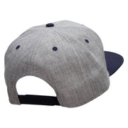 Small Soccer Ball Sports Patched Flat Bill Snapback Two Tone Cap - Navy-Grey OSFM