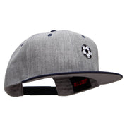 Small Soccer Ball Sports Patched Flat Bill Snapback Two Tone Cap - Navy-Grey OSFM