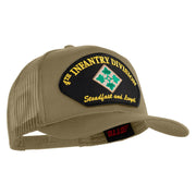 4th Infantry Division Steadfast and Loyal Patched Solid Cotton Twill Mesh Prostyle Cap - Khaki OSFM
