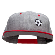 Small Soccer Ball Sports Patched Flat Bill Snapback Two Tone Cap - Red-Grey OSFM