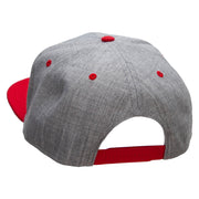 Small Soccer Ball Sports Patched Flat Bill Snapback Two Tone Cap - Red-Grey OSFM