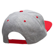 Small Soccer Ball Sports Patched Flat Bill Snapback Two Tone Cap - Red-Grey OSFM