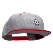 Small Soccer Ball Sports Patched Flat Bill Snapback Two Tone Cap - Red-Grey OSFM