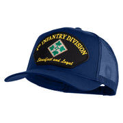 4th Infantry Division Steadfast and Loyal Patched Solid Cotton Twill Mesh Prostyle Cap - Royal OSFM