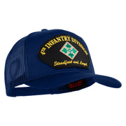 4th Infantry Division Steadfast and Loyal Patched Solid Cotton Twill Mesh Prostyle Cap - Royal OSFM