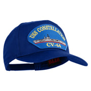 USS Constellation CV 64 Blue Patched Solid Cotton Twill 5 Panel Prostyle Snap Cap - Royal OSFM