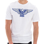 Stylized Eagle Graphic Design Ring Spun Combed Cotton Short Sleeve Deluxe Jersey T-Shirt - White XS