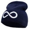 Infinity Embroidered 8 inch Acrylic Short beanie - Navy OSFM