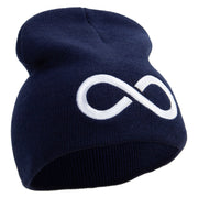 Infinity Embroidered 8 inch Acrylic Short beanie - Navy OSFM