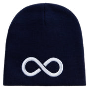 Infinity Embroidered 8 inch Acrylic Short beanie - Navy OSFM