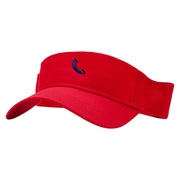 Phone Outline Embroidered Cotton Twill Sun Visor - Red OSFM