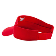 Phone Outline Embroidered Cotton Twill Sun Visor - Red OSFM