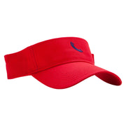 Phone Outline Embroidered Cotton Twill Sun Visor - Red OSFM