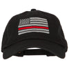 Thin Red Line American Flag Embroidered Unstructured Cotton Washed Cap