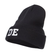 DE Delaware State Embroidered Long Beanie