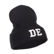 DE Delaware State Embroidered Long Beanie