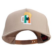 St. Patrick's Irish Beer Solid Cotton Twill 5 Panel Prostyle Snap Cap - Khaki OSFM