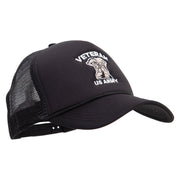 US Army Veteran Embroidered Summer Foam Mesh Trucker Cap - Black OSFM