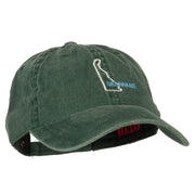 Delaware with Map Outline Embroidered Washed Cotton Twill Cap