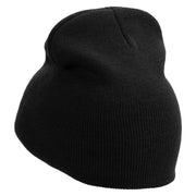 Infinity Embroidered 8 inch Acrylic Short beanie - Black OSFM