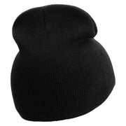 Infinity Embroidered 8 inch Acrylic Short beanie - Black OSFM