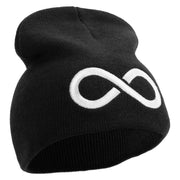 Infinity Embroidered 8 inch Acrylic Short beanie - Black OSFM