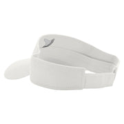 Phone Outline Embroidered Cotton Twill Sun Visor - White OSFM