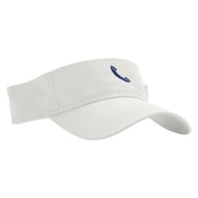 Phone Outline Embroidered Cotton Twill Sun Visor - White OSFM