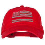 Thin Red Line American Flag Embroidered Unstructured Cotton Washed Cap