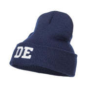 DE Delaware State Embroidered Long Beanie