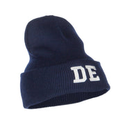 DE Delaware State Embroidered Long Beanie