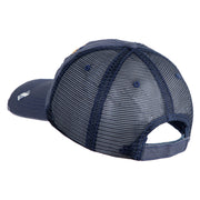 US Air Force Veteran with Flag Embroidered Low Profile Special Cotton Mesh Cap - Navy OSFM