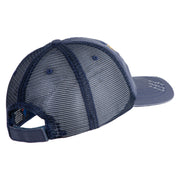 US Air Force Veteran with Flag Embroidered Low Profile Special Cotton Mesh Cap - Navy OSFM