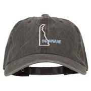 Delaware with Map Outline Embroidered Washed Cotton Twill Cap