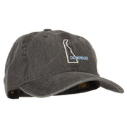 Delaware with Map Outline Embroidered Washed Cotton Twill Cap