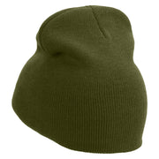 Infinity Embroidered 8 inch Acrylic Short beanie - Olive OSFM