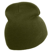 Infinity Embroidered 8 inch Acrylic Short beanie - Olive OSFM