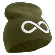 Infinity Embroidered 8 inch Acrylic Short beanie - Olive OSFM