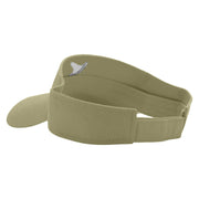 Phone Outline Embroidered Cotton Twill Sun Visor - Khaki OSFM