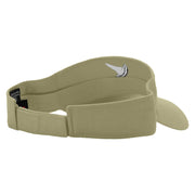 Phone Outline Embroidered Cotton Twill Sun Visor - Khaki OSFM