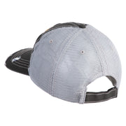 US Air Force Veteran with Flag Embroidered Low Profile Special Cotton Mesh Cap - Black OSFM